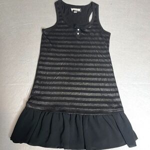 Vintage Aerie Y2K Black Striped Nightgown Whimsigoth‎